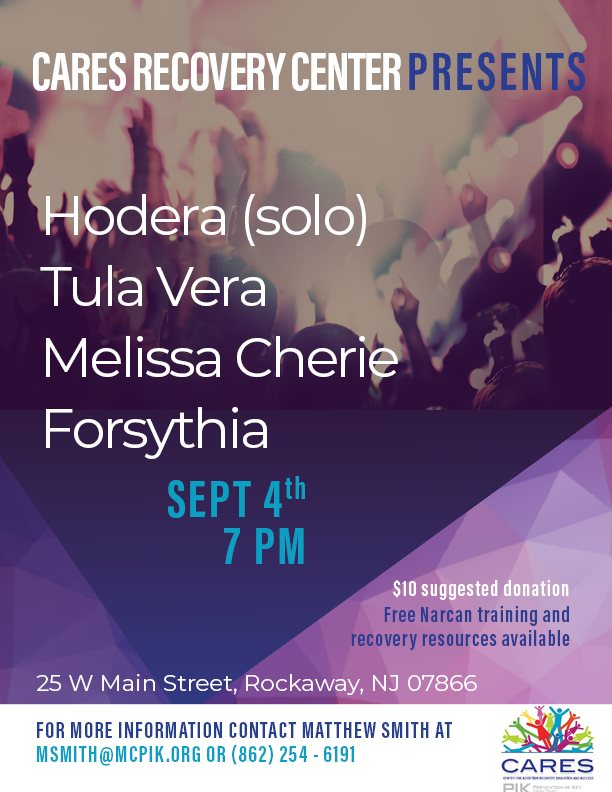 CARES presents: Hodera (solo) / Tula Vera / Melissa Cherie / Forsythia at Rockaway Community Center 9/4/2021