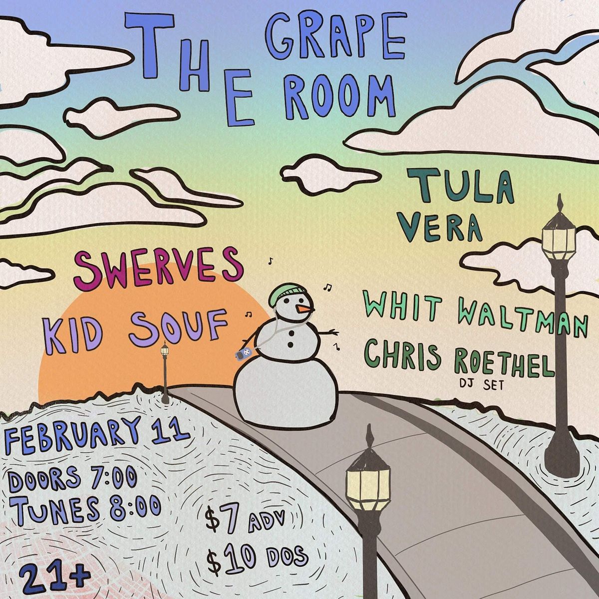 Kid Souf/ Tula Vera/ Whit Waltman/ Swerves/ DJ Chris Roethel at The Grape Room in Philadelphia, PA on 2/11/2022