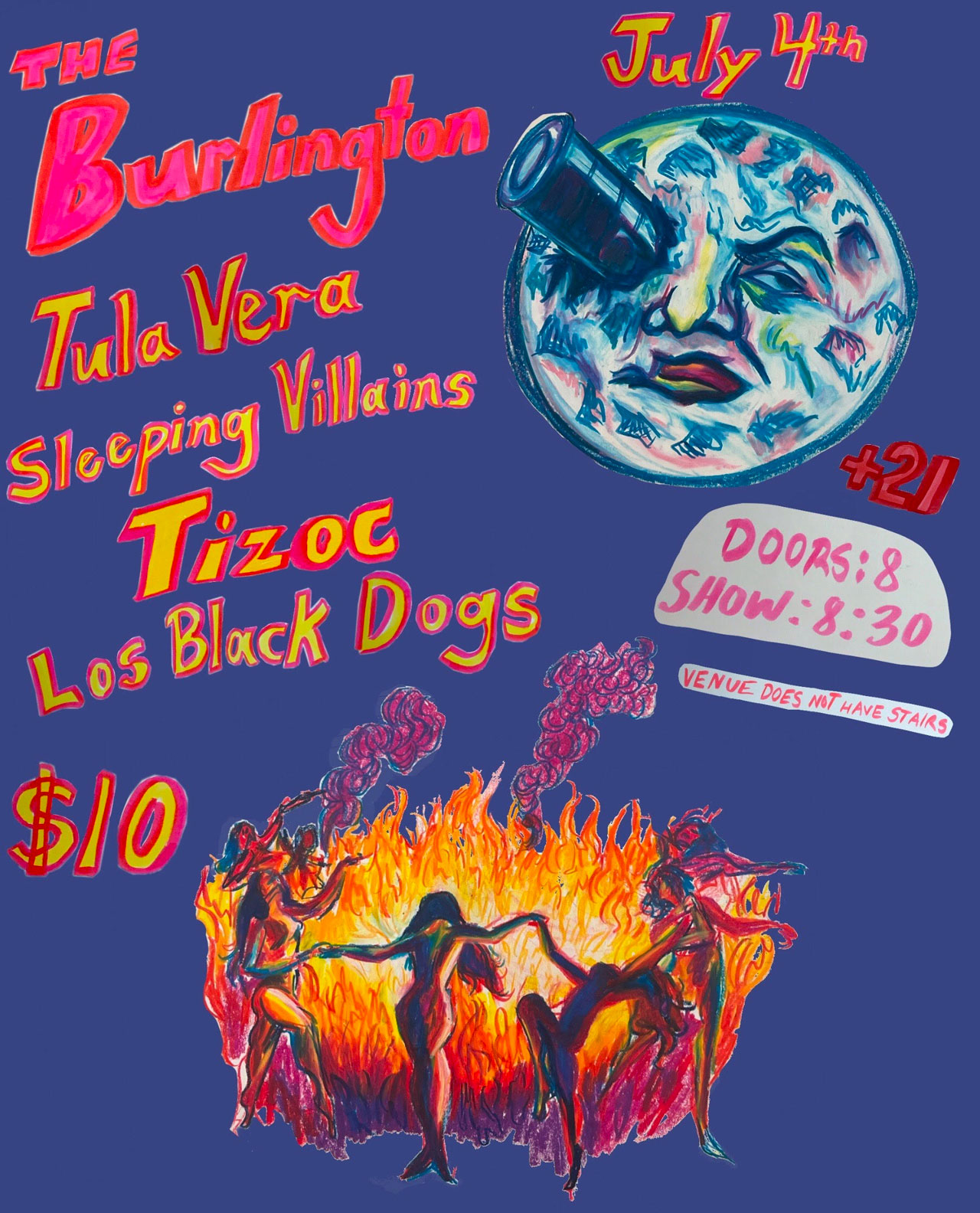 Tula Vera/ Sleeping Villains/ Tizoc/ Los Black Dogs at Burlington Bar in Chicago, IL on 7/4/2023