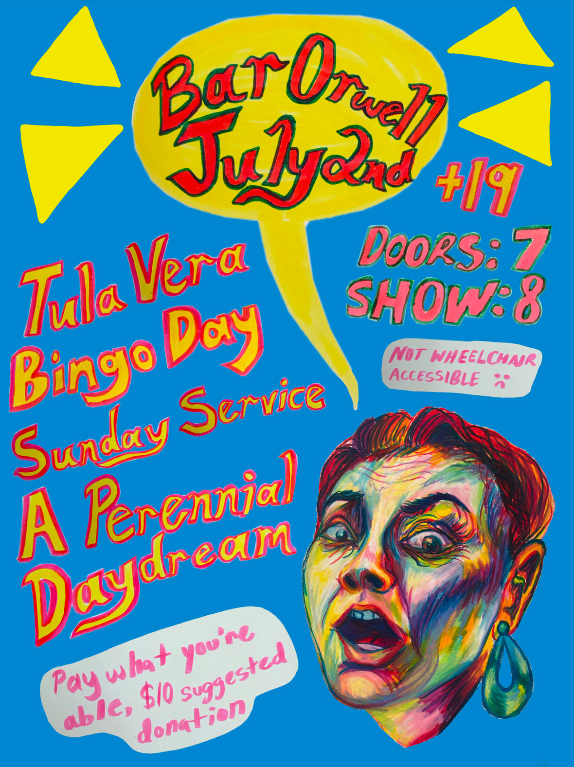 Tula Vera, A Perennial Daydream, Sunday Service, and Bingo Day at Bar Orwell in Toronto Canada on 7/2/2023