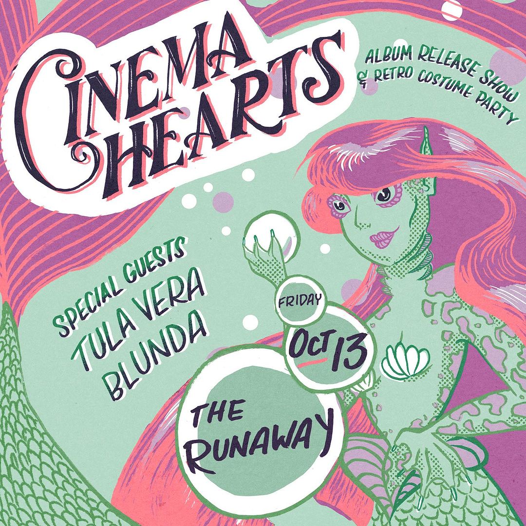 CINEMA HEARTS ALBUM RELEASE COSTUME PARTY W/ TULA VERA & BLUNDA at The Runaway in Washington, DC on 10/13/2023