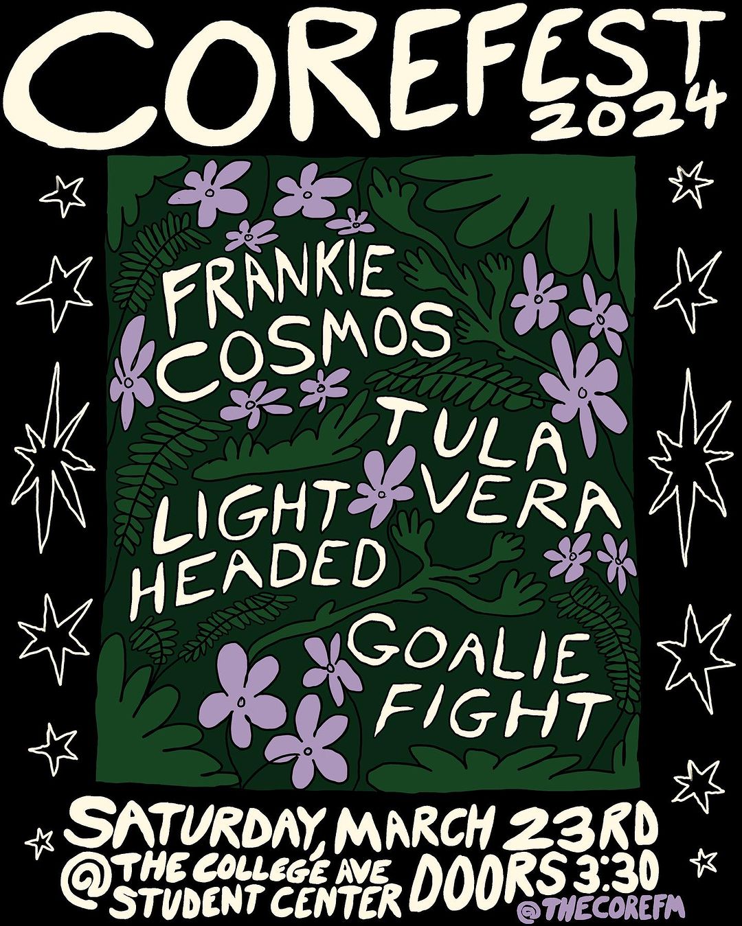 Frankie Cosmos/ Tula Vera/ Light Headed/ Goalie Fight at Corefest 2024 in New Brunswick, NJ on 3/23/2024